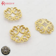 (30295)30PCS 20MM Not plated color Brass Round Flower Decorative Spacers Diy Jewelry Findings Accessories Wholesale 2024 - buy cheap