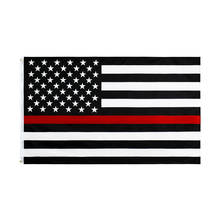 Johnin 3 por 5 ft poliéster estados unidos de americana fina linha vermelha bombeiro bandeira 2024 - compre barato