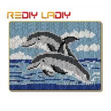 Latch Hook Rug Dophin Love Mat Crocheting Carpet Rug 100% Acrylic Yarn Sofa Cushion Mat DIY Carpet Rug Home Decor Art & Crafts 2024 - buy cheap