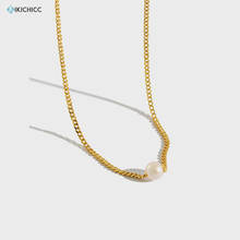 Kikichicc 100% 925 Sterling Silver Gold Pearl Chain Necklace New 2020 Rock Punk Fashion Luxury Jewelry Wedding Thick Jewels 2024 - buy cheap