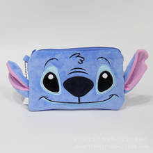 Bolsa de moedas de pelúcia da disney, bolsa de mão com desenho animado e stitch para boneca, bolsa de mão feminina, armazenamento de cartão 2024 - compre barato