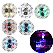 1 pçs super brilhante mini glow coaster led garrafa de luz adesivos led beber copo esteira do vaso de casamento de natal decoração de ano novo luz