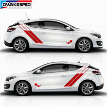 Racing Sport Stripes Both Side Car Door Body Decor Vinyl Decals Accessories For-Renault Megane RS Trophy 2010-2020 3-5 doors 2024 - buy cheap