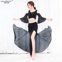 Women New Belly Dance Set Oriental Dance Dance Competition Costume One/Two Side Split Bellydance Top+Skirt 2pcs Free Delivery 2024 - buy cheap