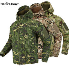 Камуфляжная военная куртка ReFire Gear, Мужская водонепроницаемая мягкая тактическая куртка в виде ракушки, одежда армии США, зимнее флисовое пальто, ветровка 2024 - купить недорого