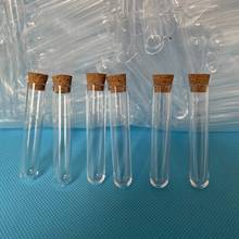 100pcs 12x60mm Transparent Plastic Test Tubes With Corks ,Party Candy Bottle with Round Bottom,Wedding Gift Vial 2024 - buy cheap