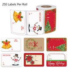 Etiquetas adhesivas con 6 diseños para regalo de Navidad, adhesivos con nombre para Navidad, paquete de regalo, 250 unids/rollo, novedad 2024 - compra barato