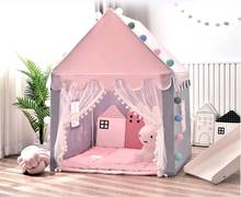 [TML] Indoor Game Room children tent Include Colored lights, fence, mat Kids Playhouse Princess castle Play house girl gift 2024 - buy cheap