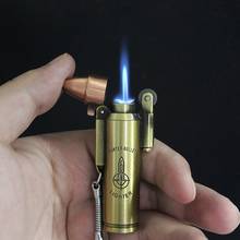 Creative Bullet Flint Lighter Compact Gas Turbo Torch Jet Lighter Keychain Pendant Grinding Wheel Windproof Lighter Inflated 2024 - buy cheap
