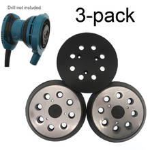 Bloco de lixa para substituição de gancho e laço, 5 polegadas para deor walt makita fit dw420/k, d26450, makita bo5010/k, bo5030/k (pacote de 3) 2024 - compre barato