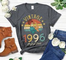 Vintage 1996 original parts nostalgic masked quarantine T-shirt funny 25th birthday gift 100% cotton O-neck unisex clothing 2024 - buy cheap