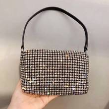 Luxury Party Bags Designer Pillow Tote Bags Newest Female Bag Fashion Shiny Crystal Shoulder Bag Bling Full Rhinestone Handbags 2024 - buy cheap