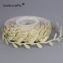 Lucia crafts 30mm Leaves Trim  Leaf Ribbons DIY  Appliques Garment 1roll/lot  Q0708 2024 - buy cheap