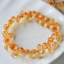 Natural Yellow Citrine Crystal Water Drop Cut Beads Women Bracelet Wealthy Stone Best 6mm 7mm 8mm 9mm  Gift AAAAA 2024 - buy cheap