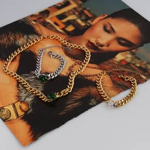 Ожерелье из нержавеющей стали для женщин панцирная кубинская цепь Чокеры панк женское ожерелье толстая цепь ожерелья ювелирные изделия 2024 - купить недорого