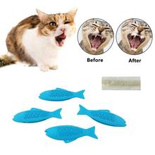 Juguete interactivo con forma de pez para perro y gato, cepillo de dientes de menta de silicona suave, dientes limpios, masticable, con bolsa 2024 - compra barato