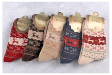 ¡5 par/lote! Calcetines cálidos de invierno para hombre y mujer, calcetín Unisex de lana de ciervo y copo de nieve, ideal para regalo de Navidad 2024 - compra barato
