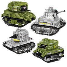 Military Series WWII Tank Armored Vehicle Soldier Weapon accessories DIY Model Building Blocks Toys Gifts 2024 - buy cheap