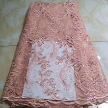 New Popular Sequins Lace Fabrics French Mesh Lace Fabric High Quality Sequence Fabrics Nigerian Net Lace for Wedding Party 2024 - buy cheap