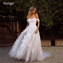 Verngo Sexy A Line Off the Shoulder Lace Applique Wedding Dress Sweetheart Short Sleeves Country Garden Bride Gowns Plus Size 2024 - buy cheap