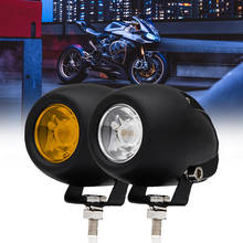 Farol auxiliar de led para motocicleta, farol de neblina para moto 20w 2000lm universal 12v 24v motos atv lâmpada para direção 2024 - compre barato