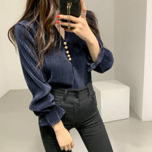 Women Spring Long Sleeve Sexy V Neck Elegant Blouse Brief Chic Buttons Casual Shirt Pullover Tops 2024 - buy cheap