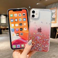 Luxury Gradient Clear Glitter Phone Case For iPhone 12 11 Pro Max XS Max XR X 7 8 Plus 12 Mini SE2 Rainbow Fashion Sequins Coque 2024 - buy cheap