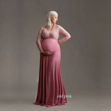 Vestidos de maternidad para mujer embarazada, ropa de algodón para las cuatro estaciones, vestido de encaje para fotografía, vestido largo 2024 - compra barato