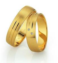 Alianças de casamento e noivado clássico de titânio folheado a ouro amarelo personalizado para casais 2024 - compre barato
