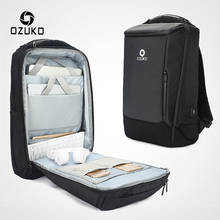 Ozuko mochila masculina de alta capacidade, mochila de laptop com 17 espaços, à prova d'água, com usb, para viagem e negócios, para homens 2024 - compre barato