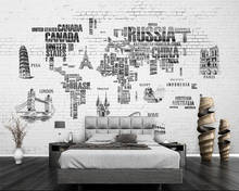 WELLYU-papel tapiz personalizado mapa del mundo pintado a mano, Fondo de tv nórdico, pared 3d, decoración del hogar, sala de estar, dormitorio, murales 3d 2024 - compra barato