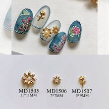 50 unids/bolsa de decoración de uñas 3D de Metal, Charms, rosa, girasol, formas, MD1505-1507 2024 - compra barato