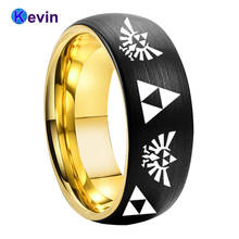 Black Gold Wedding Band Tungsten Double Color Ring 8MM  With Laser Engraved Comfort Fit 2024 - buy cheap