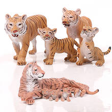 Figuras de brinquedo para crianças, figuras realistas de animais selvagens, modelos de animais da família, estatuetas de pups de tigre, coleção de decoração, brinquedos educativos para crianças 2024 - compre barato