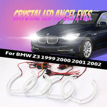 Halo Ring Cut Style LED Angel Eye Kit Crystal Angel Eyes DTM U Shape Light for BMW Z3 1999 2000 2001 2002 6000K White 2024 - buy cheap