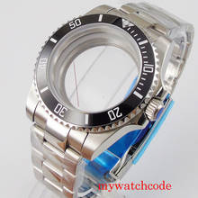 Capa de relógio em aço inoxidável, 40mm, para nh35, nh36, movimento, safira, bracelete de ostra, moldura rotativa 2024 - compre barato