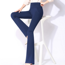 Новые Брюки-клеш, женские облегающие эластичные узкие брюки с высокой талией, одноцветные брюки размера плюс 4XL, pantalon mujer AQ471 2024 - купить недорого
