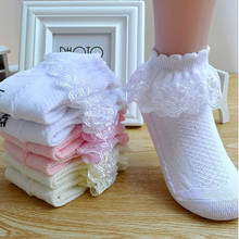 Moda verão crianças meias bebê menina plissado meia bonito babados toddle designer branco rosa rendas crianças meias de algodão para meninas 2024 - compre barato