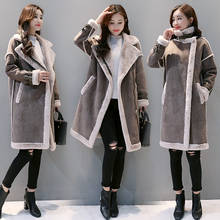 Women's autumn and winter new mid-length wild Korean lamb wool coat, women's winter deerskin velvet padded cotton coat 2024 - buy cheap