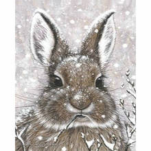 Pintura de diamante 5d diy "Conejo nieve", bordado de diamantes de imitación cuadrados, estilo punto de cruz, decoración del hogar 2024 - compra barato