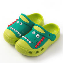 Детские тапочки для мальчиков, модная детская садовая обувь, обувь с рисунком динозавра, мягкие детские тапки для малыша, Нескользящие Мультяшные пляжные шлепанцы 2024 - купить недорого