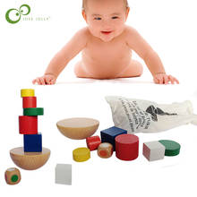 Conjunto de 8 piezas de rompecabezas de equilibrio para niños, bloques de equilibrio geométricos, juego Montessori, Juguetes Divertidos, bolsa de lona para niños, regalo de aprendizaje educativo ZXH 2024 - compra barato