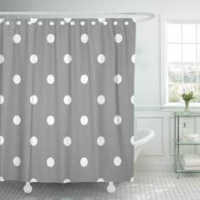Abstract Polka Dot Pattern Retro White Rounds on Gray Shower Curtain Waterproof Polyester Fabric 60 x 72 Inches with Hooks 2024 - buy cheap