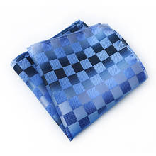 Novas 20 cores de xadrez cachos de seda listrada ternos de bolso quadrado festa de casamento lenço acessórios de roupas lenço 2024 - compre barato