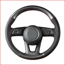 MEWANT PU Carbon Fiber Car Steering Wheel Cover for Audi A1 (8X) Sportback A3 (8V) A4 (B9) Avant A5 (F5) Q2 Accessories 2024 - buy cheap