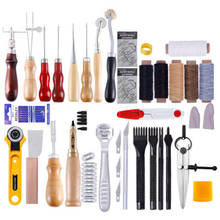 Kit de ferramentas para artesanato com couro, faça você mesmo, profissional, costura, escultura, trabalho, acessórios 2024 - compre barato