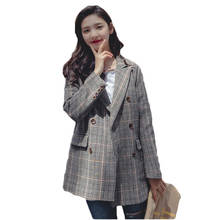 Spring Autumn Plaid Suit Jacket Female Korea 2021 New British Wind Retro Chic Blazers Suits Women's  Tops Outwear N772 2024 - buy cheap