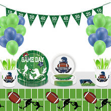 Cartoon America Football Disposable Tableware Rugby Paper Plate for Kids Birthday Party Decor Wedding Grand Event Party Supplies 2024 - buy cheap