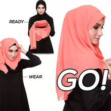 2019 NEW muslim instand hijab scarf double loop chiffon headscarf islamic easy to wear malaysia hijabs foulard femme musulman 2024 - buy cheap