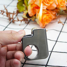 2021 New Creative Grinding Wheel Lighter Butane Cigar Open Flame Lighter Ring Cigarette Lighters Portable Gift Man Gadget 2024 - buy cheap